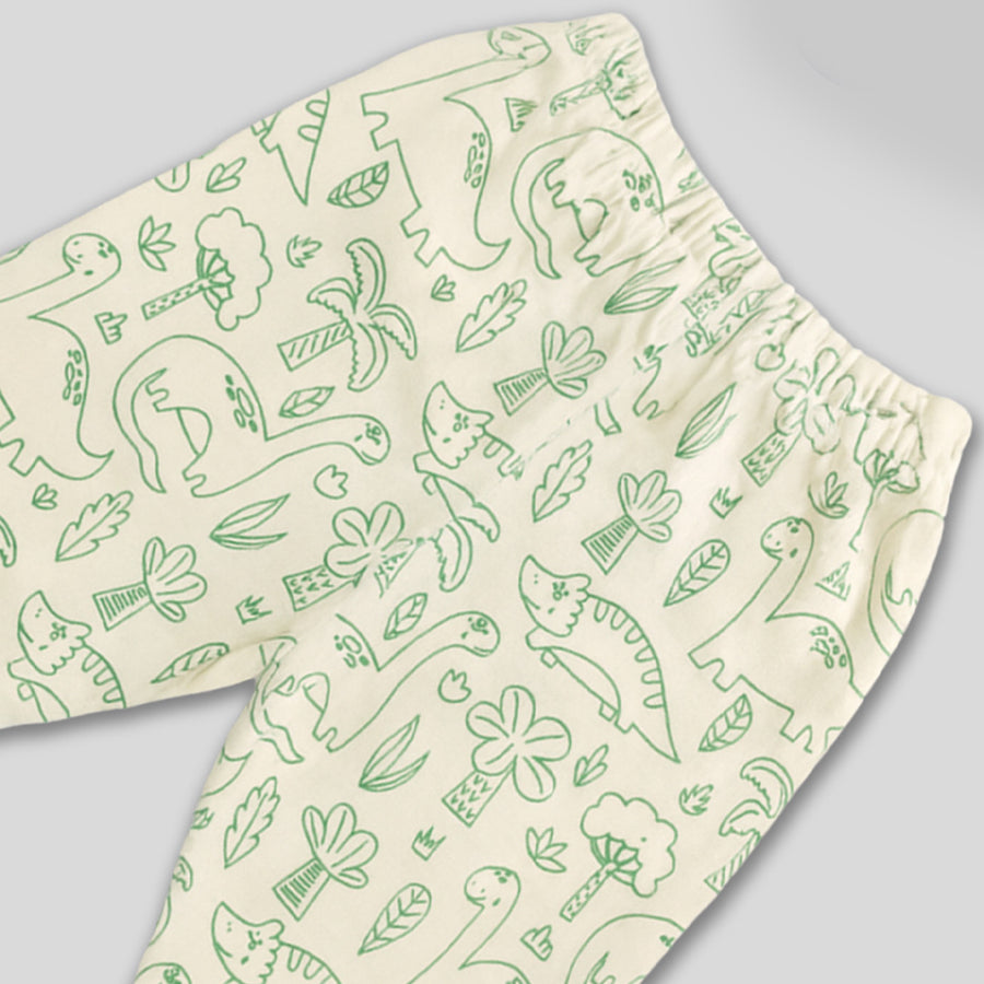 Set of 3 Pyjamas - Dino Print (Green & Blue)