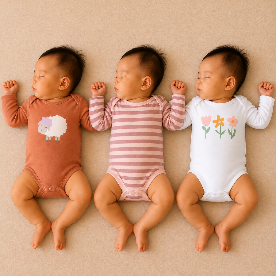 Onesie Set of 3 - Flower Print