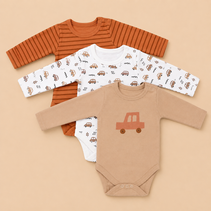 Onesie Set of 3 - Car Print